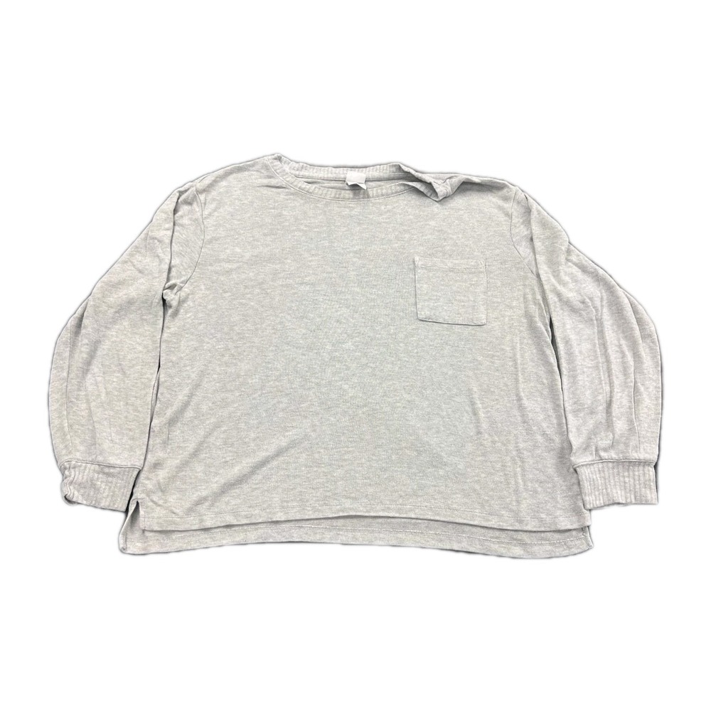 Stars Above Sweater Women Large Heathered Gray Stretch Relaxed Tight Knit Ribbed